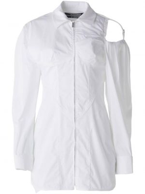 Асиметрична рокля тип риза Jacquemus бяло
