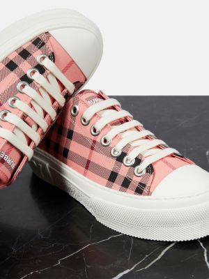 Kockás sneakers Burberry rózsaszín