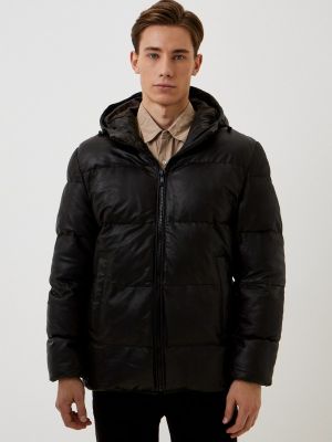 Утепленная кожаная куртка Jorg Weber коричневая