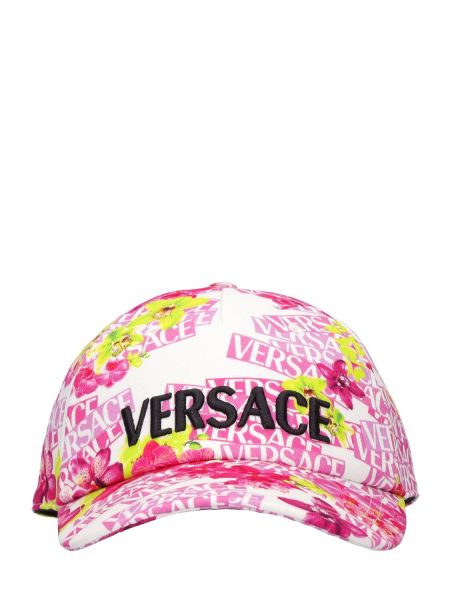 Памучна шапка с козирки Versace бяло