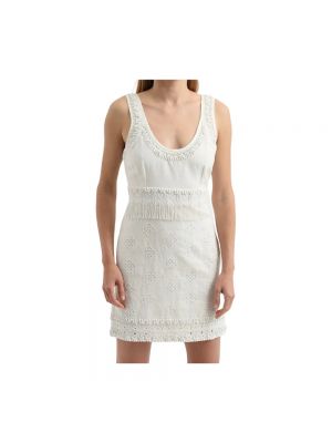 Haftowana sukienka mini Twinset biała