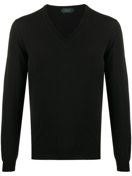 Jersey con escote v de tela jersey Zanone negro