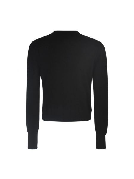 Sweter z okrągłym dekoltem z kaszmiru z falbankami Pinko czarny