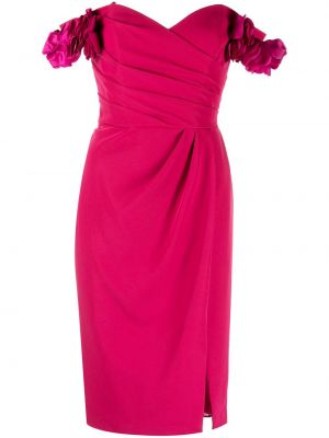 Мини рокля Marchesa Notte розово