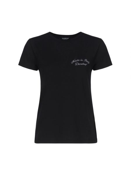 T-shirt aus baumwoll mit kurzen ärmeln Dondup schwarz