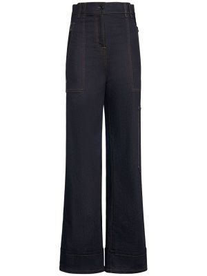 Pantalones de algodón bootcut Tom Ford azul