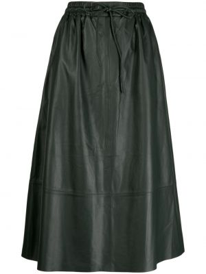 Kožená sukňa Yves Salomon zelená