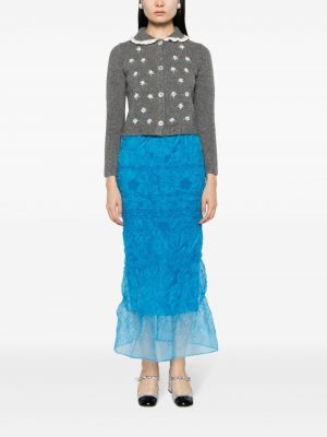 Dlouhá sukně s výšivkou Cecilie Bahnsen modré