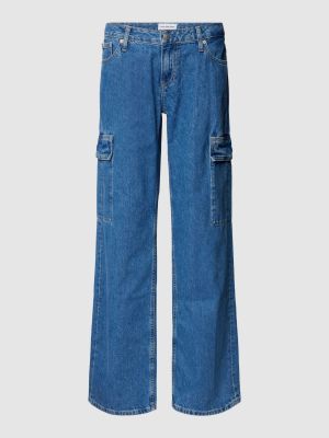 Niebieskie jeansy z niską talią Calvin Klein Jeans