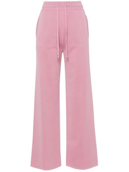 Pantaloni cu picior drept tricotate Pinko roz
