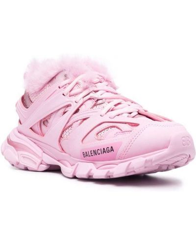Tenisky s kožíškem Balenciaga Track růžové