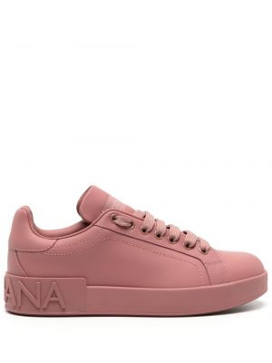Sneakerși din piele Dolce & Gabbana roz