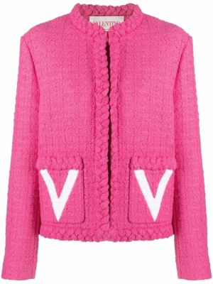 Пальто твидовое Valentino, розовый