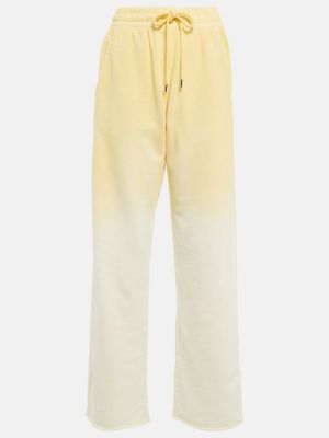 Pantalones de chándal de algodón Dries Van Noten amarillo