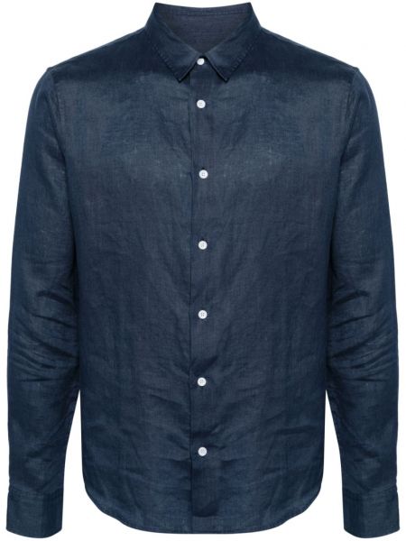 Chemise en lin classique Sandro bleu