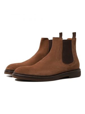 Замшевые ботинки челси Brunello Cucinelli коричневые