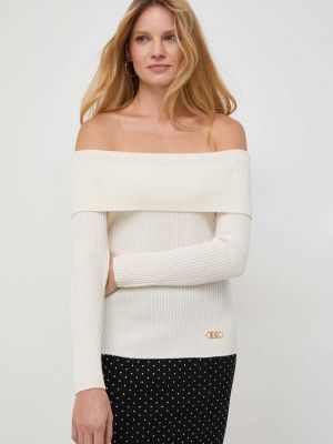 Sweter wełniany Michael Michael Kors beżowy