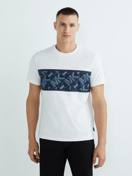 Camiseta de algodón con estampado Michael Kors azul