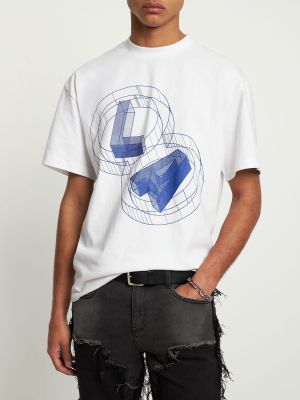 Памучна тениска с принт от джърси Lifted Anchors бяло