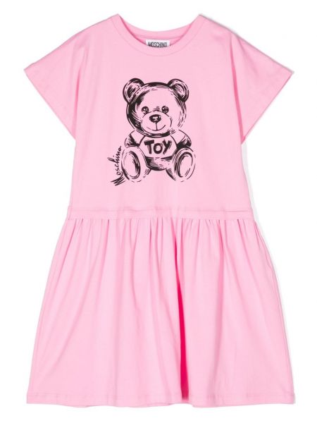 Rund hals lige kjole for piger Moschino Kids