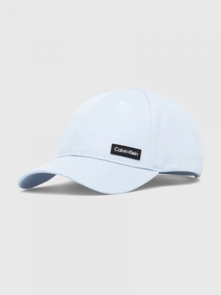 Niebieska czapka z daszkiem bawełniana Calvin Klein