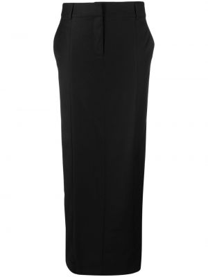 Vlněné přiléhavé sukně s nízkým pasem Aya Muse - černá
