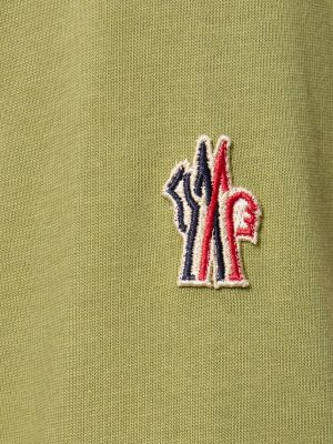 Kokvilnas t-krekls Moncler Grenoble zaļš