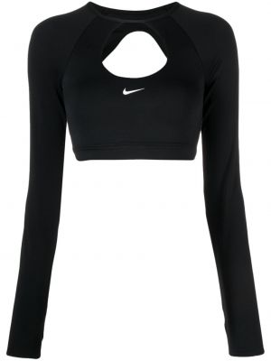 Crop top cu imagine Nike negru