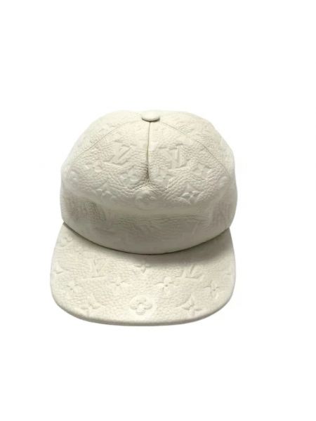 Biała czapka skórzana Louis Vuitton Vintage
