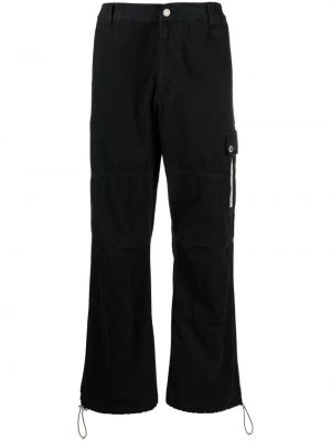 Pantaloni cargo din bumbac cu buzunare Moschino negru