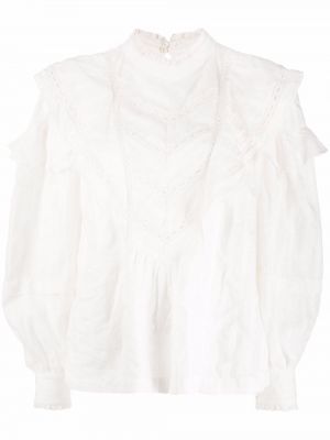 Blusa con volantes manga larga Isabel Marant étoile blanco