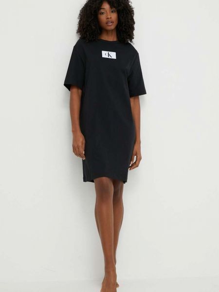 Bombažna spalna srajca Calvin Klein Underwear črna