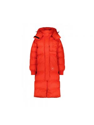 Pikowana kurtka puchowa Adidas By Stella Mccartney czerwona