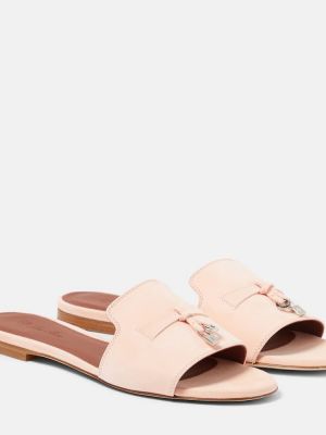 Semišové sandály Loro Piana růžové