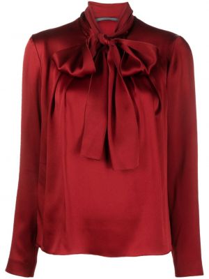 Bluză din satin Alberta Ferretti roșu