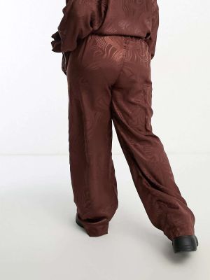 Атласные брюки Heartbreak коричневые