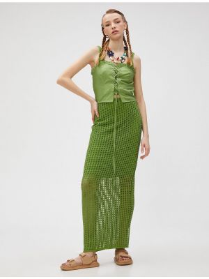 Midi sukně Koton zelené