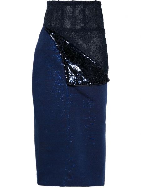Krajkové midi sukně Papa Oppong modré