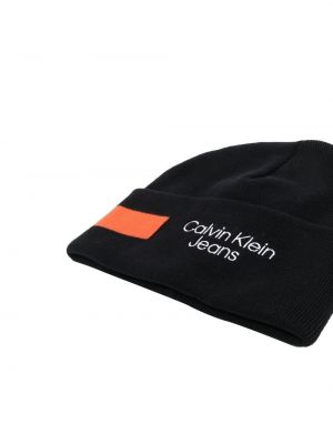 Dzianinowa haftowana czapka Calvin Klein