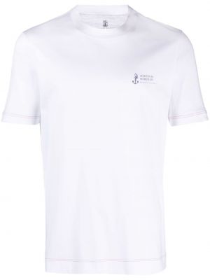 T-shirt con stampa Brunello Cucinelli bianco