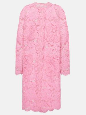 Krajkové midi šaty Dolce&gabbana růžové