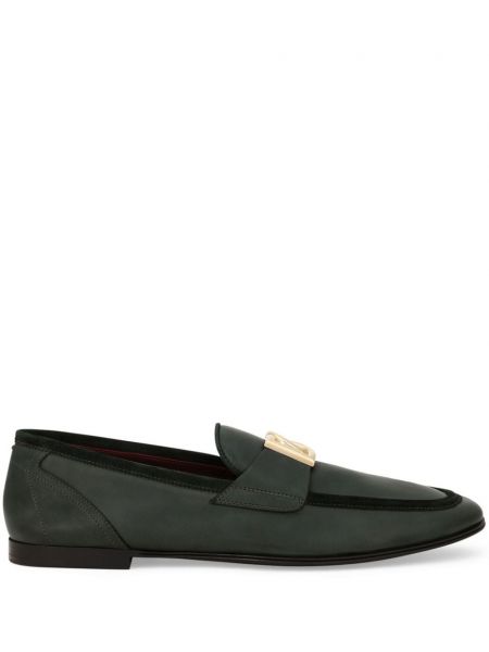 Bőr loafer Dolce & Gabbana zöld