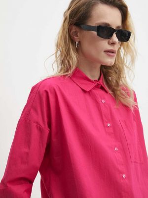 Bavlněná košile relaxed fit Answear Lab růžová
