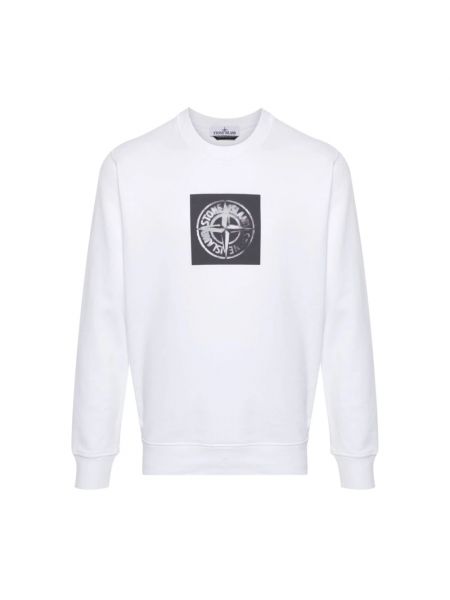 Sweatshirt mit rundhalsausschnitt mit print Stone Island weiß