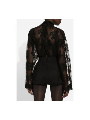 Camisa de flores de encaje Dolce & Gabbana negro