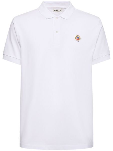 Polo de algodón Bally blanco