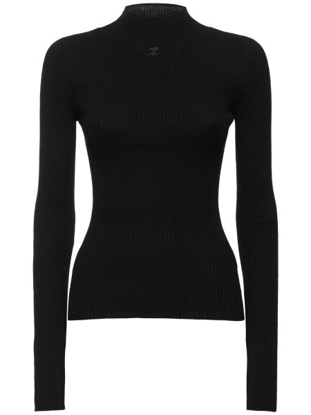 Bomull turtleneck Courreges svart