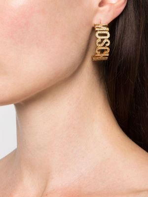 Boucles d'oreilles à imprimé à boucle Moschino doré