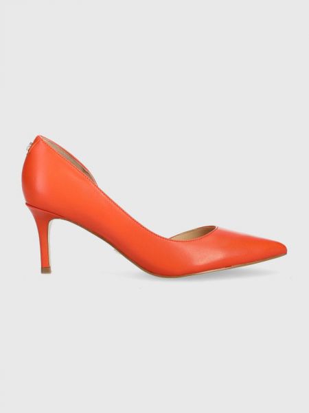 Ниски обувки с висок ток Guess оранжево