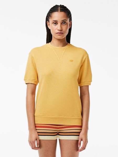 Camiseta de algodón Lacoste amarillo